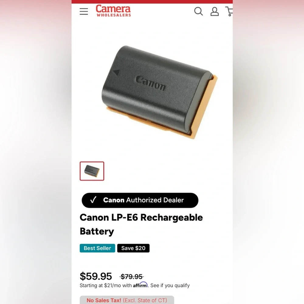 Canon durable battery